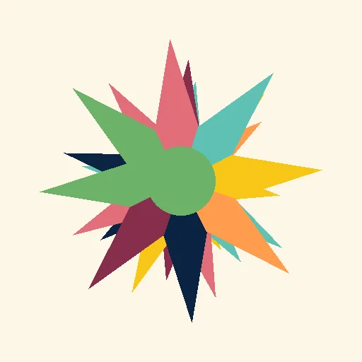 easy circular rangoli with geometric patterns