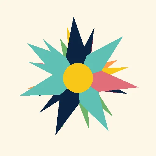 floral rangoli in star shape